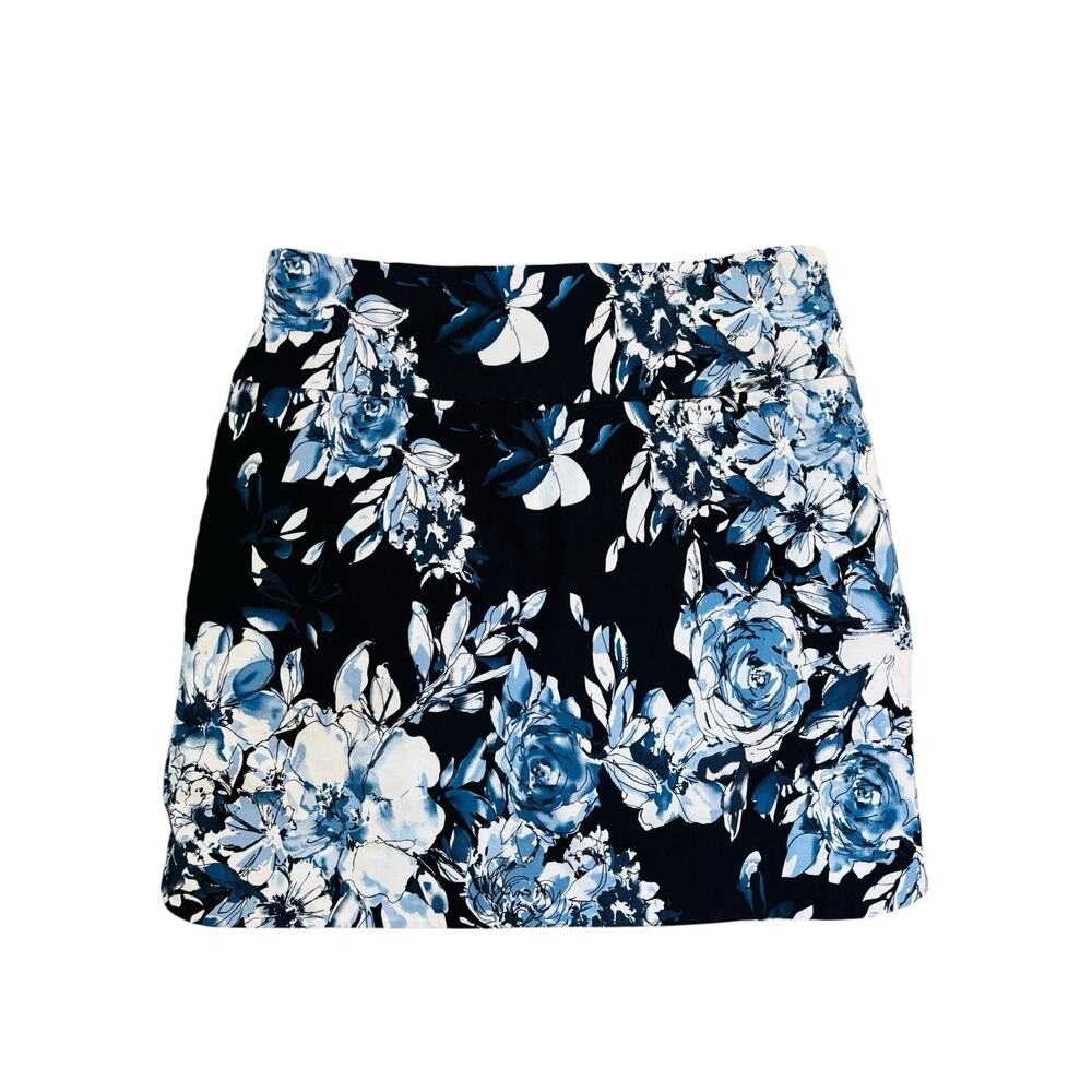 S.C. & Co. Navy Floral Tummy Control Skort Size Large EUC - Picture 4 of 8